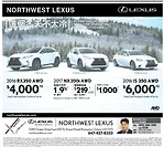 Northwest Lexus車行 2016冬季新車優惠折扣一覽